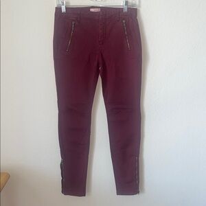 Zara Deep Wine Skinny Jeans